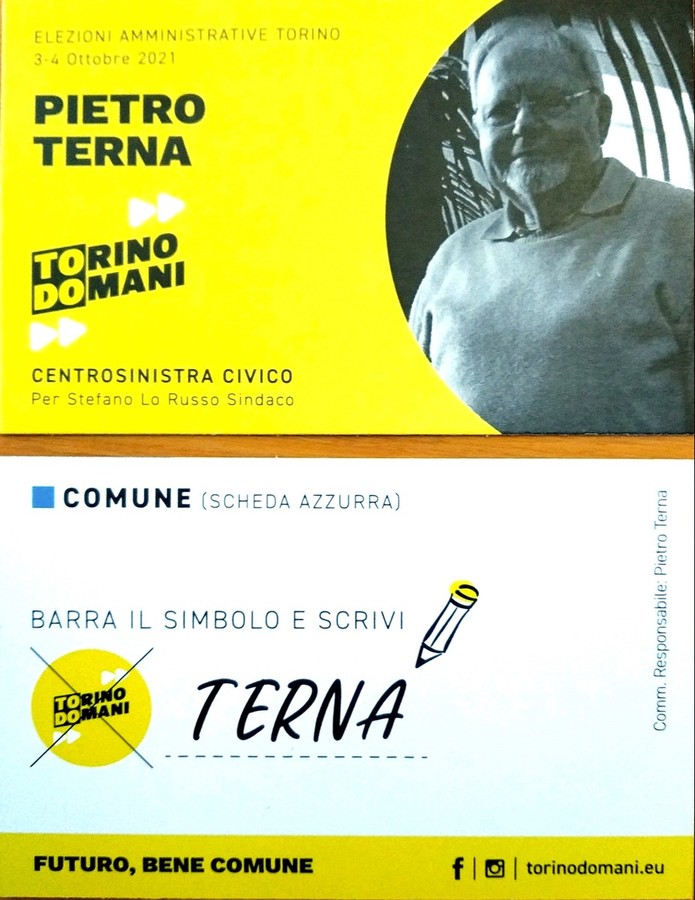 Torino, Pietro Terna candidato al Comune